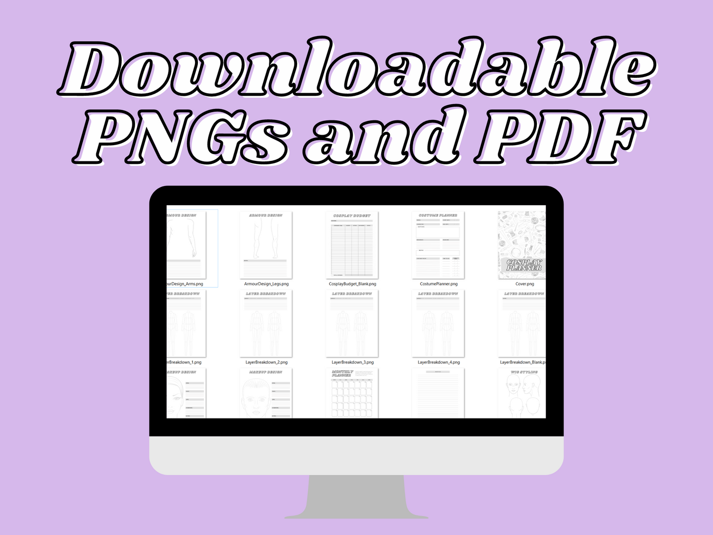 Cosplay Marketing Planner for Social Media | Printable PDF and PNG Planner
