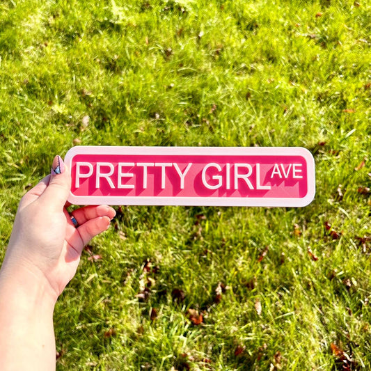 Pretty Girl Avenue Wall Sign | 3D Printed Collectable Hanging Art