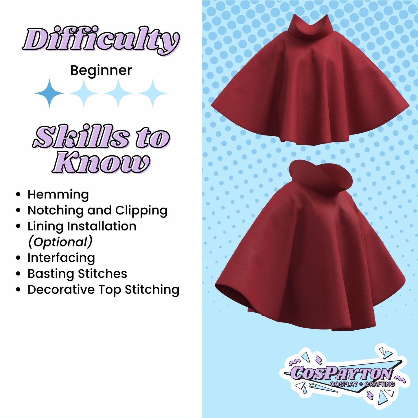 Hornet Cloak PDF Cosplay Pattern | Silksong/Hollow Knight Inspired Printable Costume Pattern