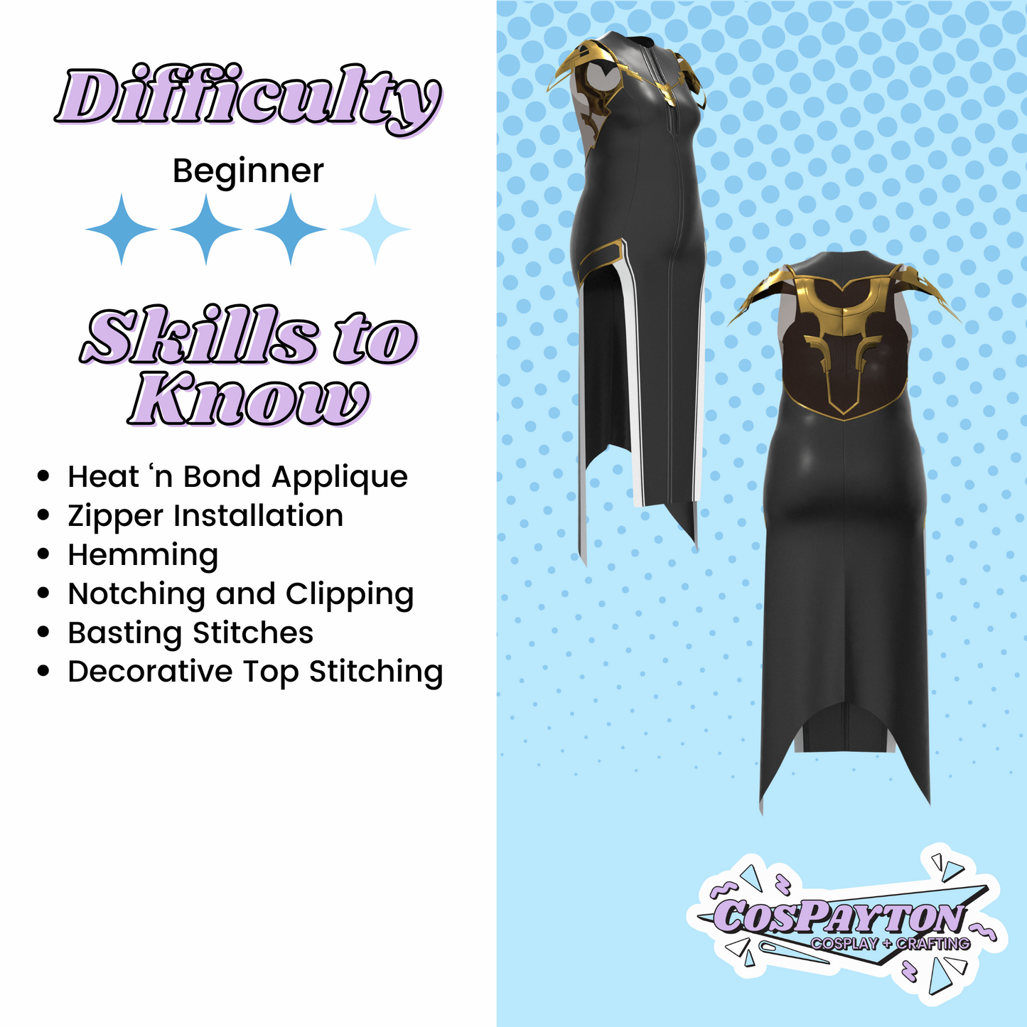 Mel Medarda Dress PDF Cosplay Pattern | Arcane Inspired Printable Costume Pattern