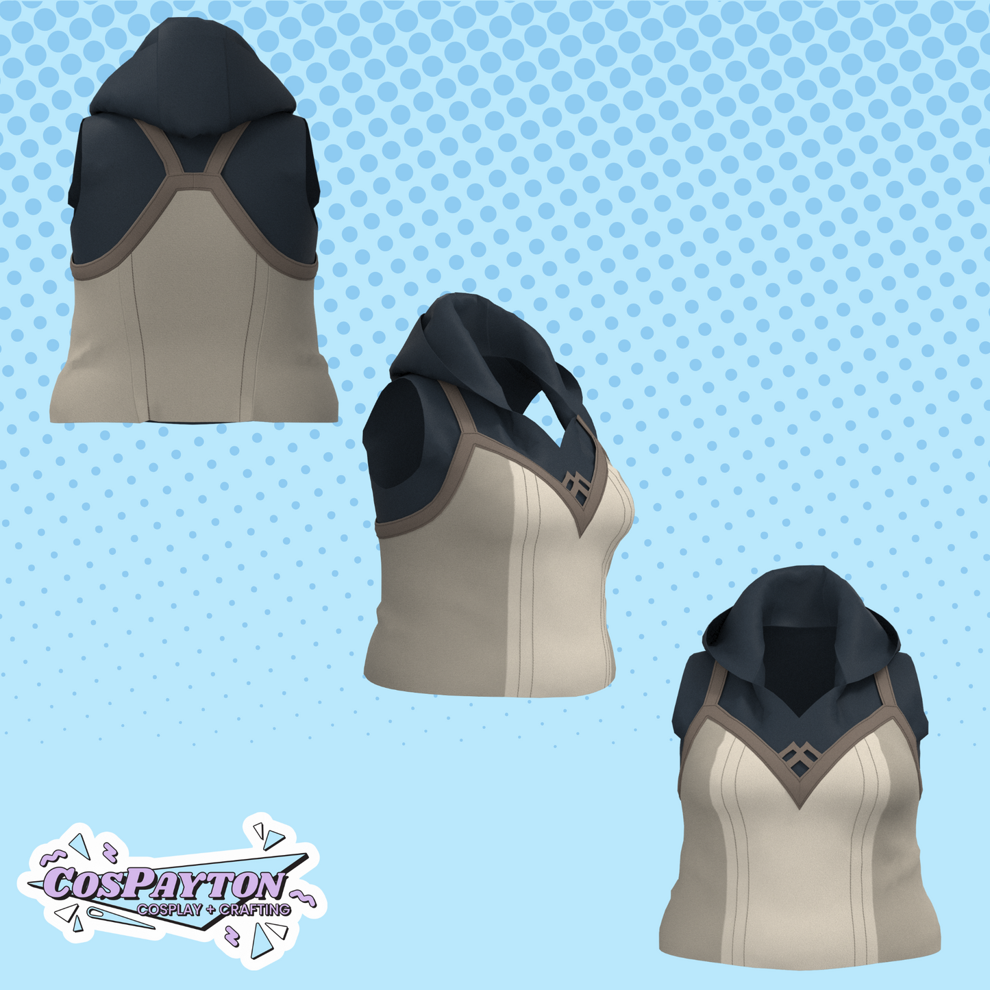 Vi Shirts Undershirt Hoodie and Tank Top PDF Cosplay Pattern | Arcane Inspired Printable Costume Pattern