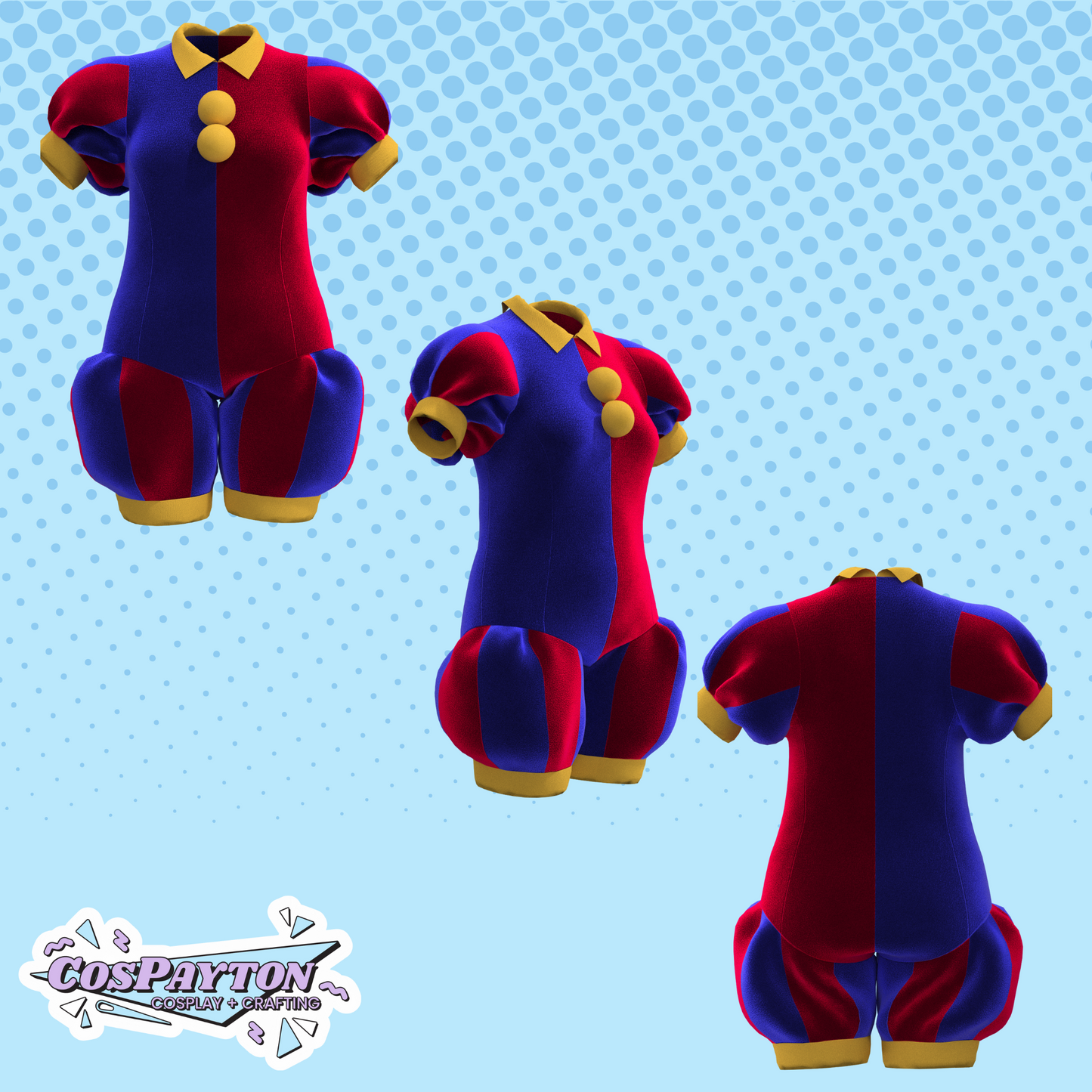 Pomni Clown Costume PDF Cosplay Pattern | The Amazing Digital Circus Inspired Printable Costume Pattern
