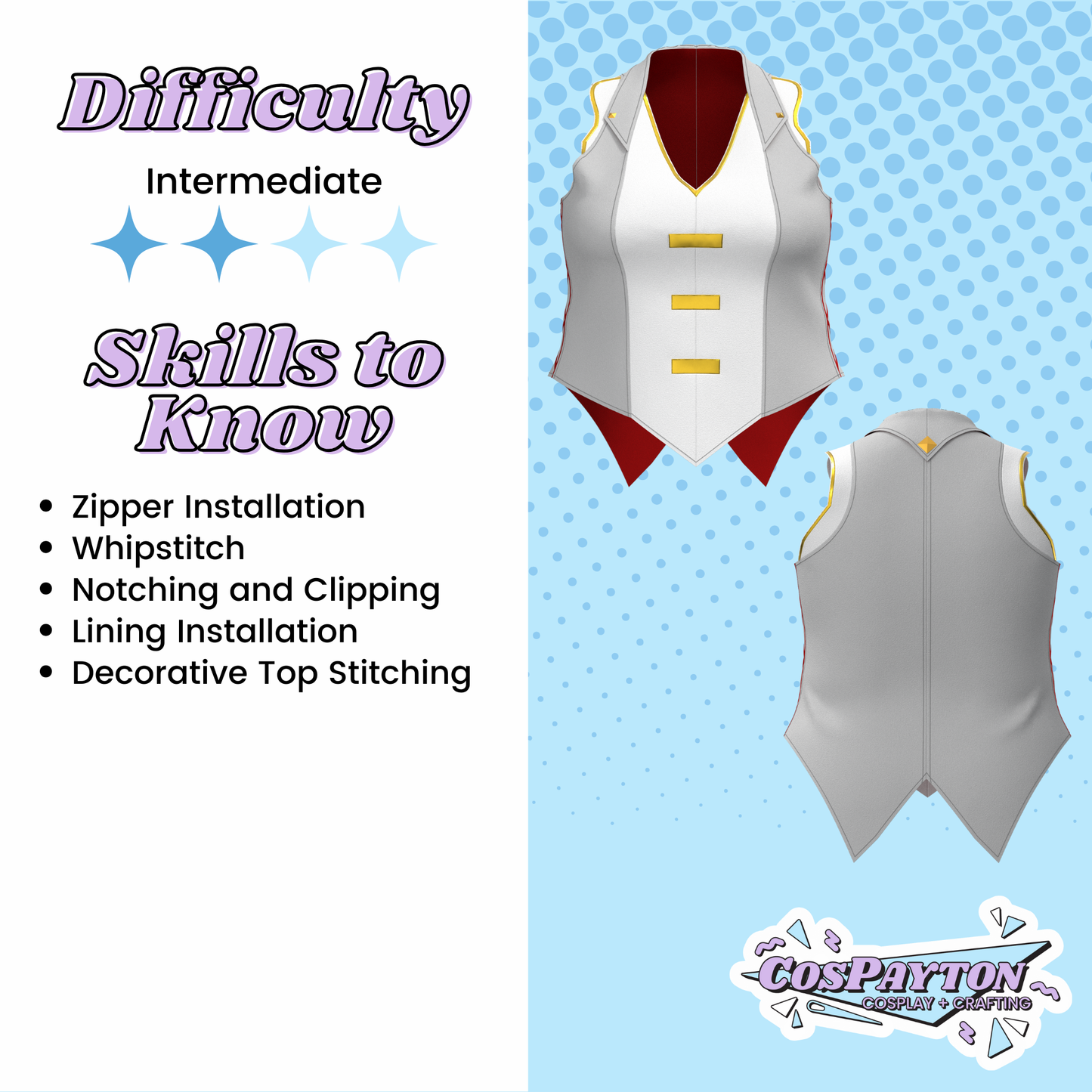 Jayce Jacket and Vest PDF Cosplay Pattern Bundle | Arcane Inspired Printable Costume Pattern