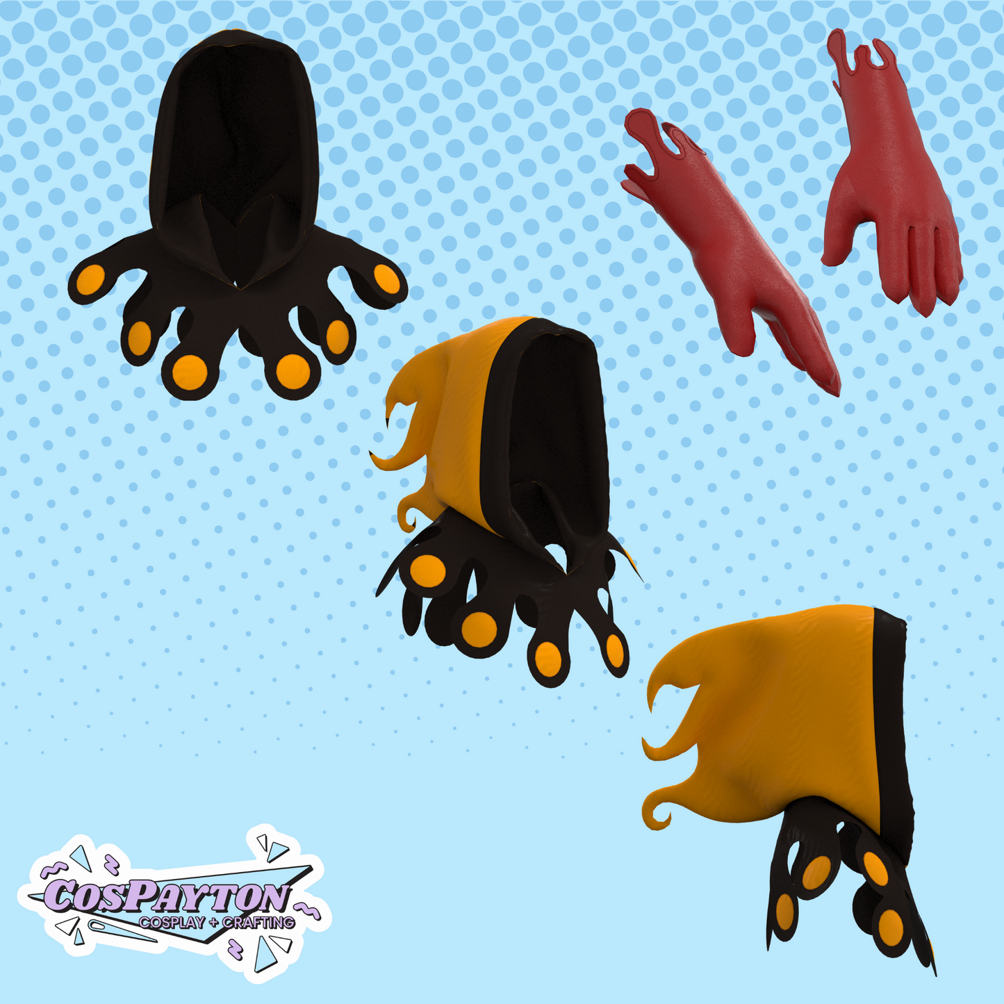 Rio Ranger Hood and Glove Accessories PDF Cosplay Pattern | Your Turn to Die Inspired Printable Costume Pattern