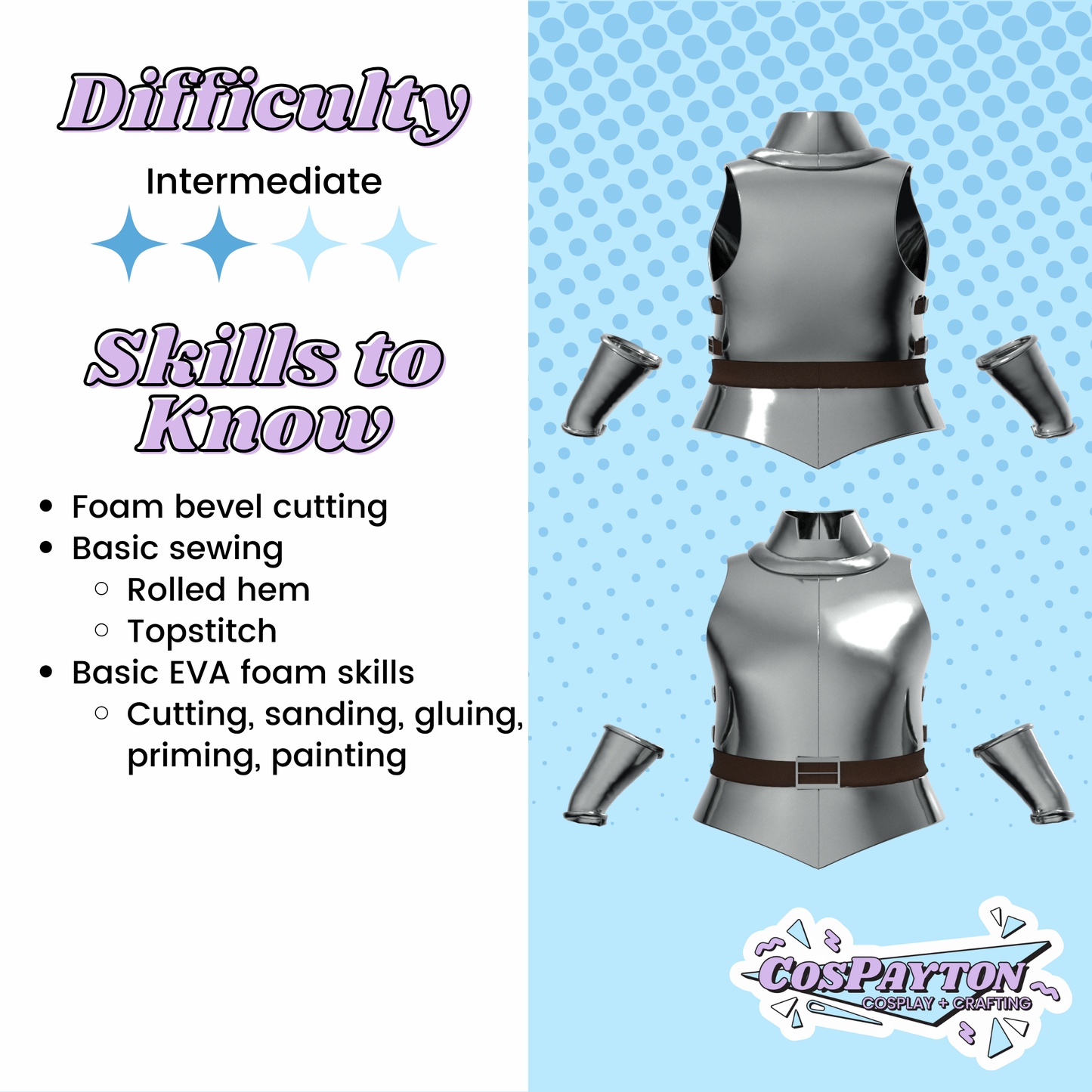 Laios Touden Breastplate and Gauntlets PDF Cosplay Pattern | Delicious in Dungeon/Dungeon Meshi Inspired Printable Costume Pattern