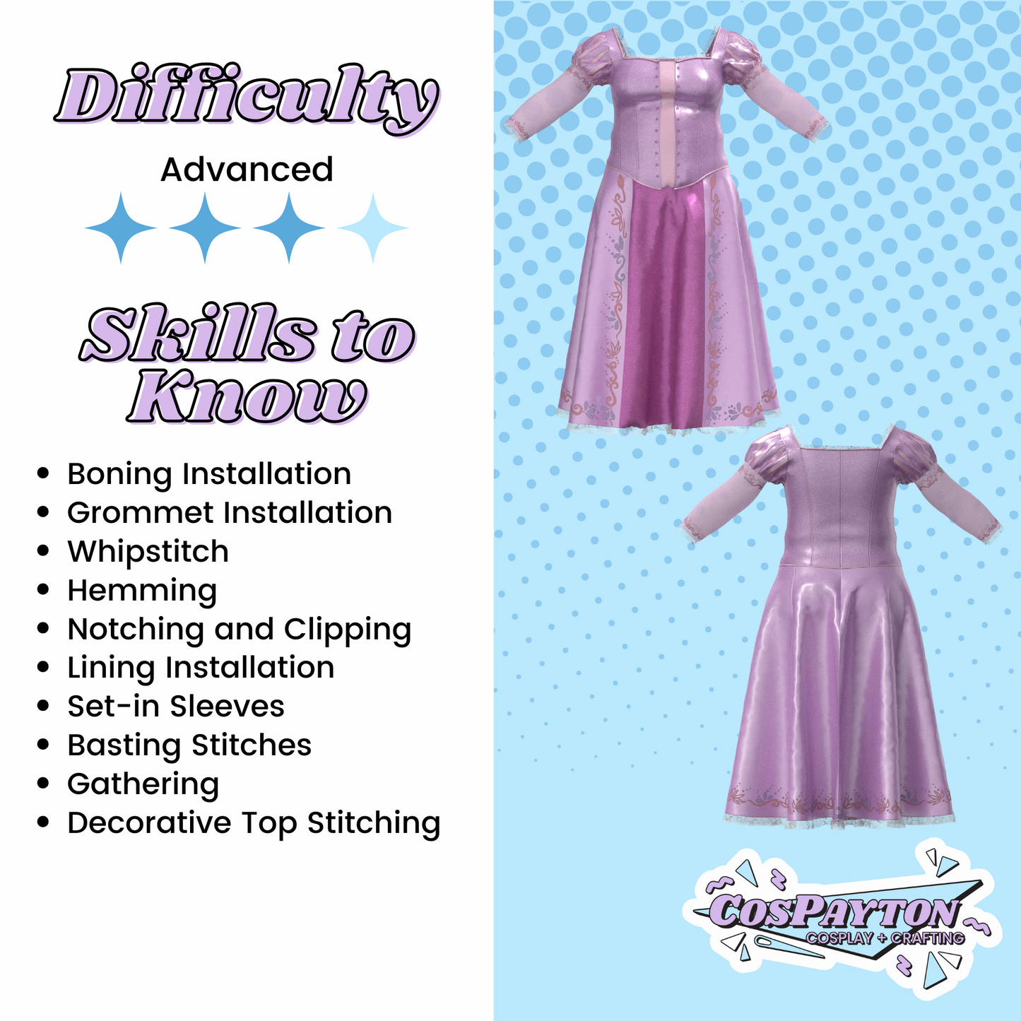 Princess Rapunzel PDF Cosplay Pattern | Tangled Inspired Printable Costume