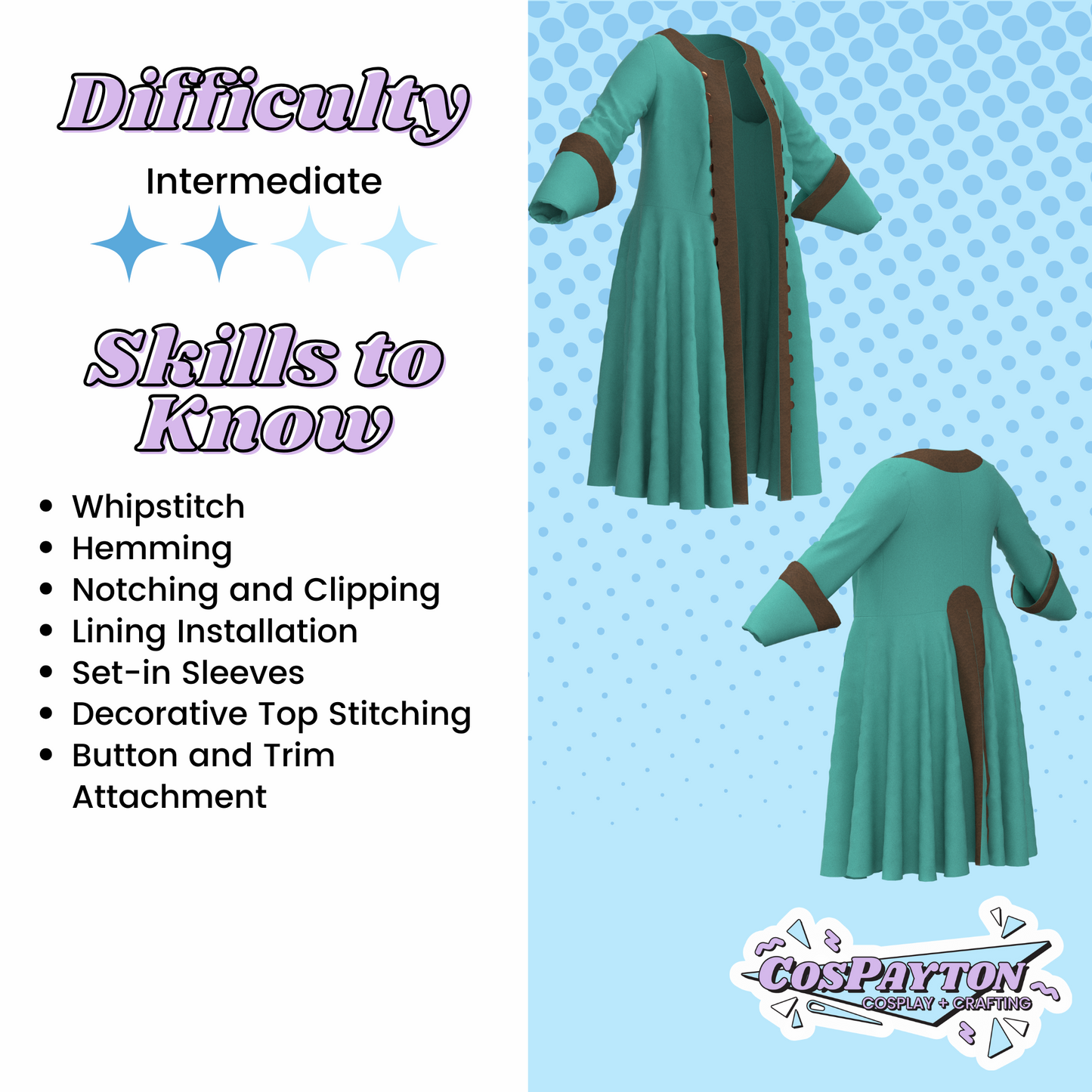 Stede Bonnet Jacket Cosplay Pattern | Our Flag Means Death Inspired Printable Costume Pattern