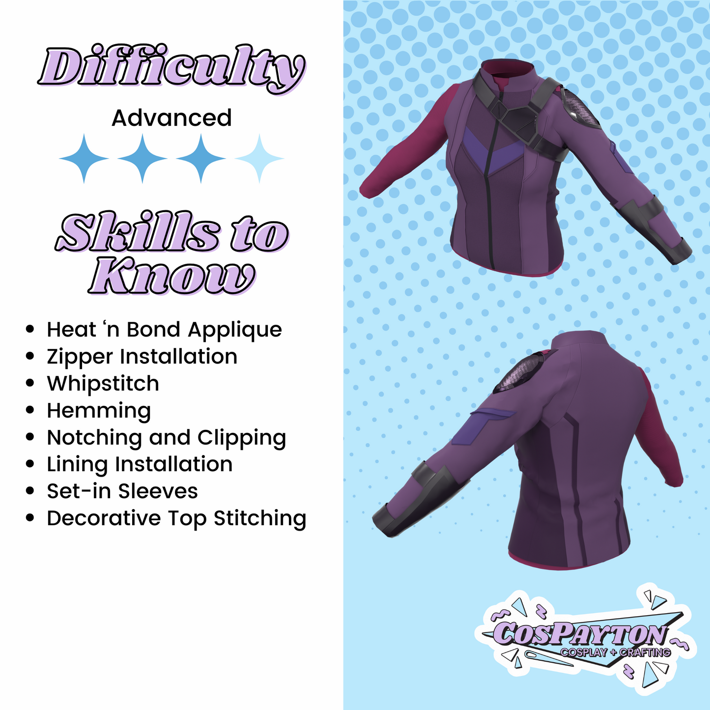 Kate Bishop PDF Cosplay Jacket and Accessory Pattern Bundle | Hawkeye Inspired Printable Costume