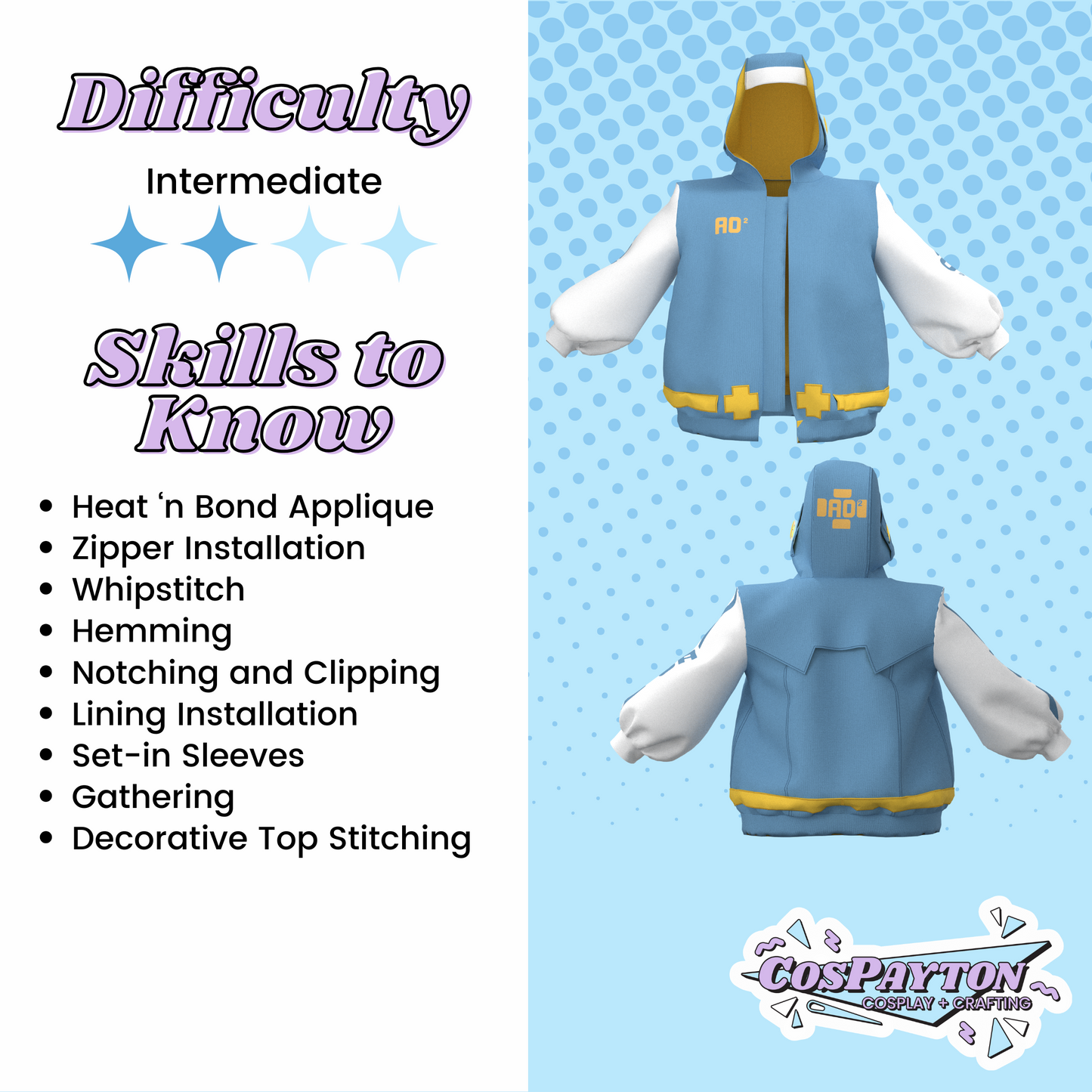Bridget Jacket PDF Cosplay Pattern | Guilty Gear Inspired Printable Costume Pattern