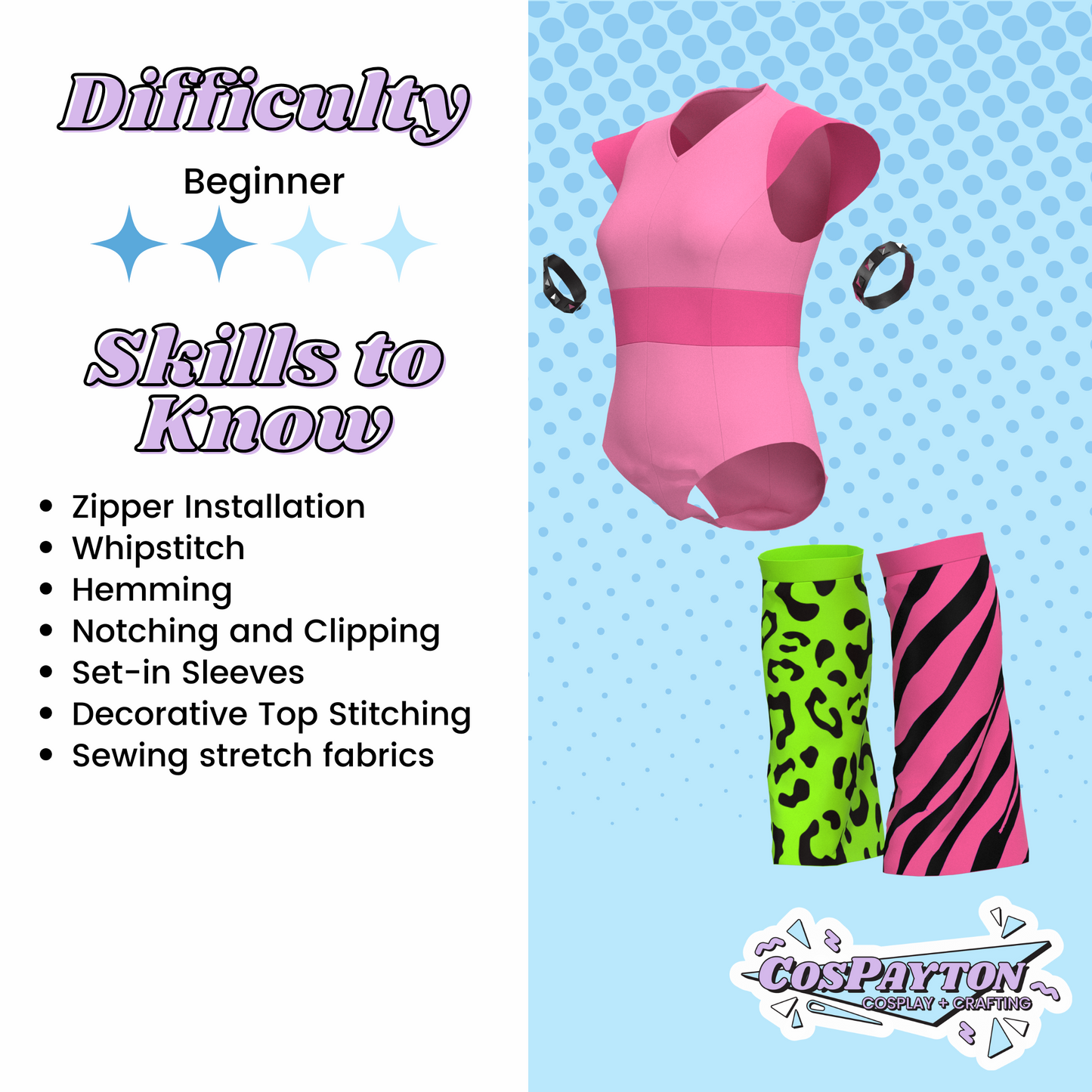 Glamrock Chica PDF Cosplay Pattern | Security Breach Inspired Printable
