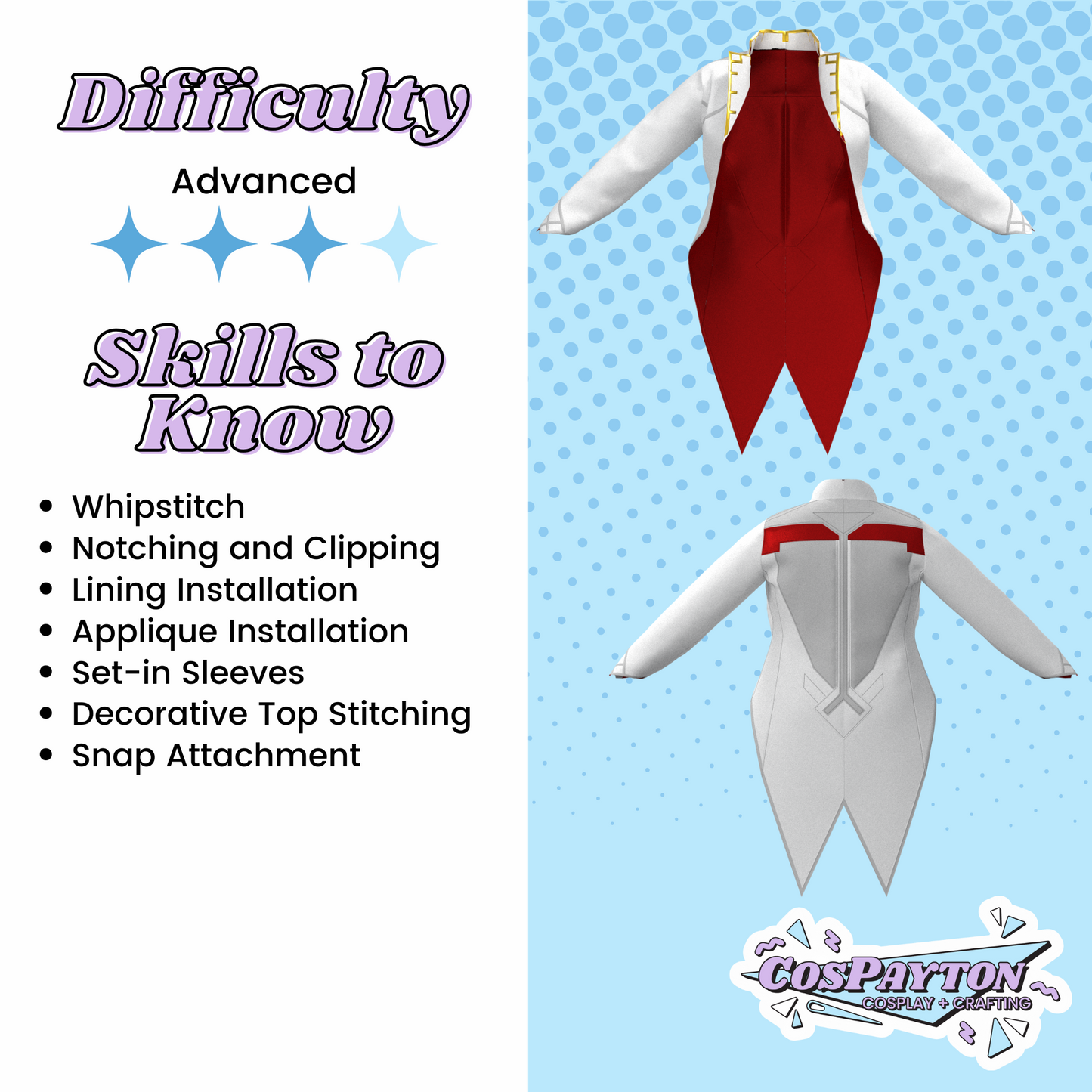 Jayce Jacket and Vest PDF Cosplay Pattern Bundle | Arcane Inspired Printable Costume Pattern