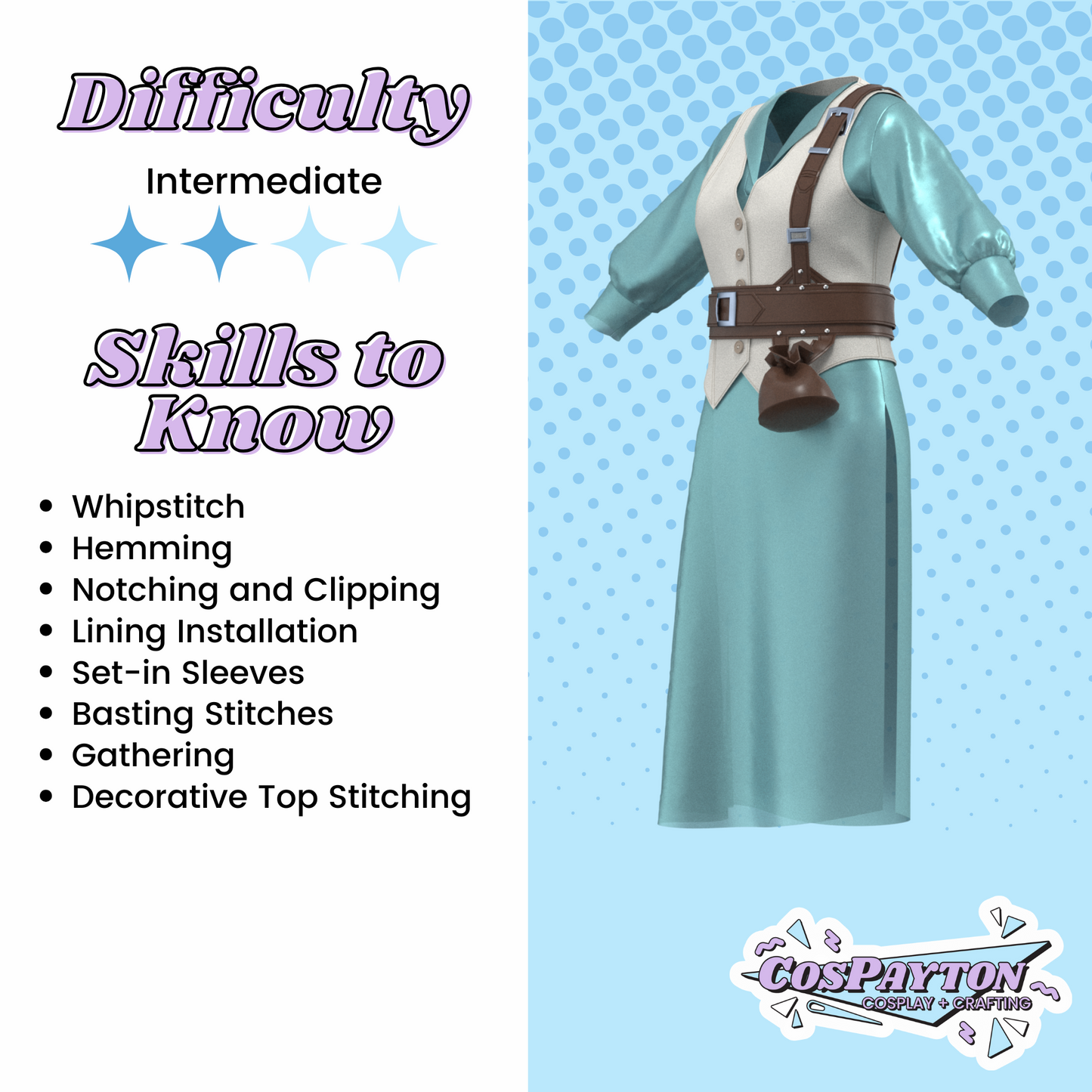 Imogen's Vest and Chemise PDF Cosplay Pattern | Critical Role Inspired