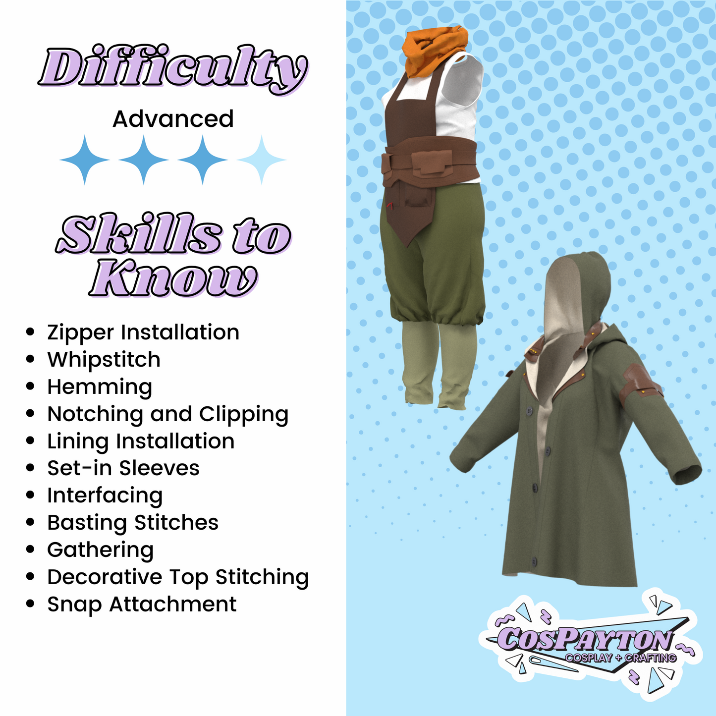 Ekko PDF Cosplay Pattern Bundle | Arcane Inspired Printable