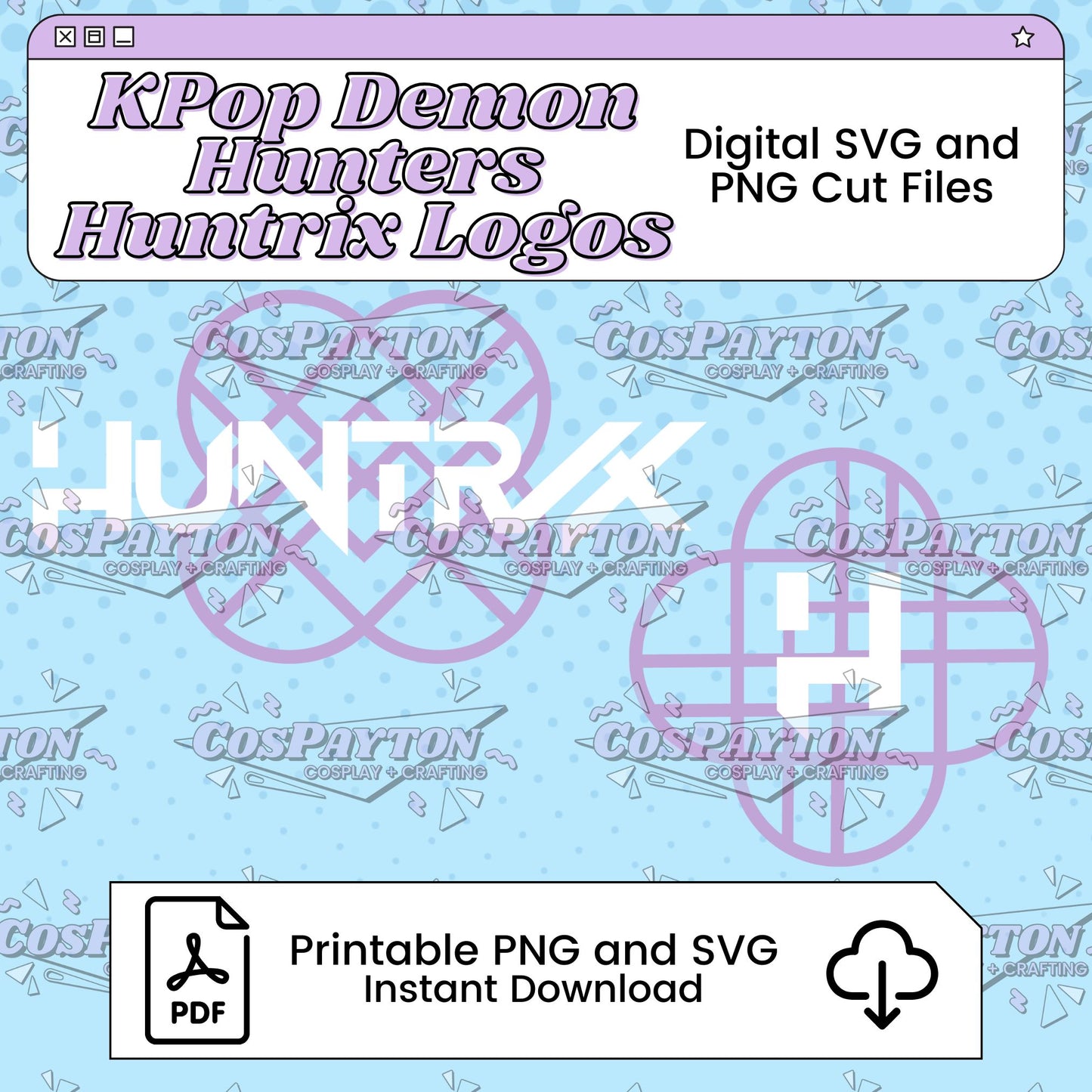 Huntrix Logo Cosplay Template Inspired by KPop Demon Hunters | PNG SVG Available