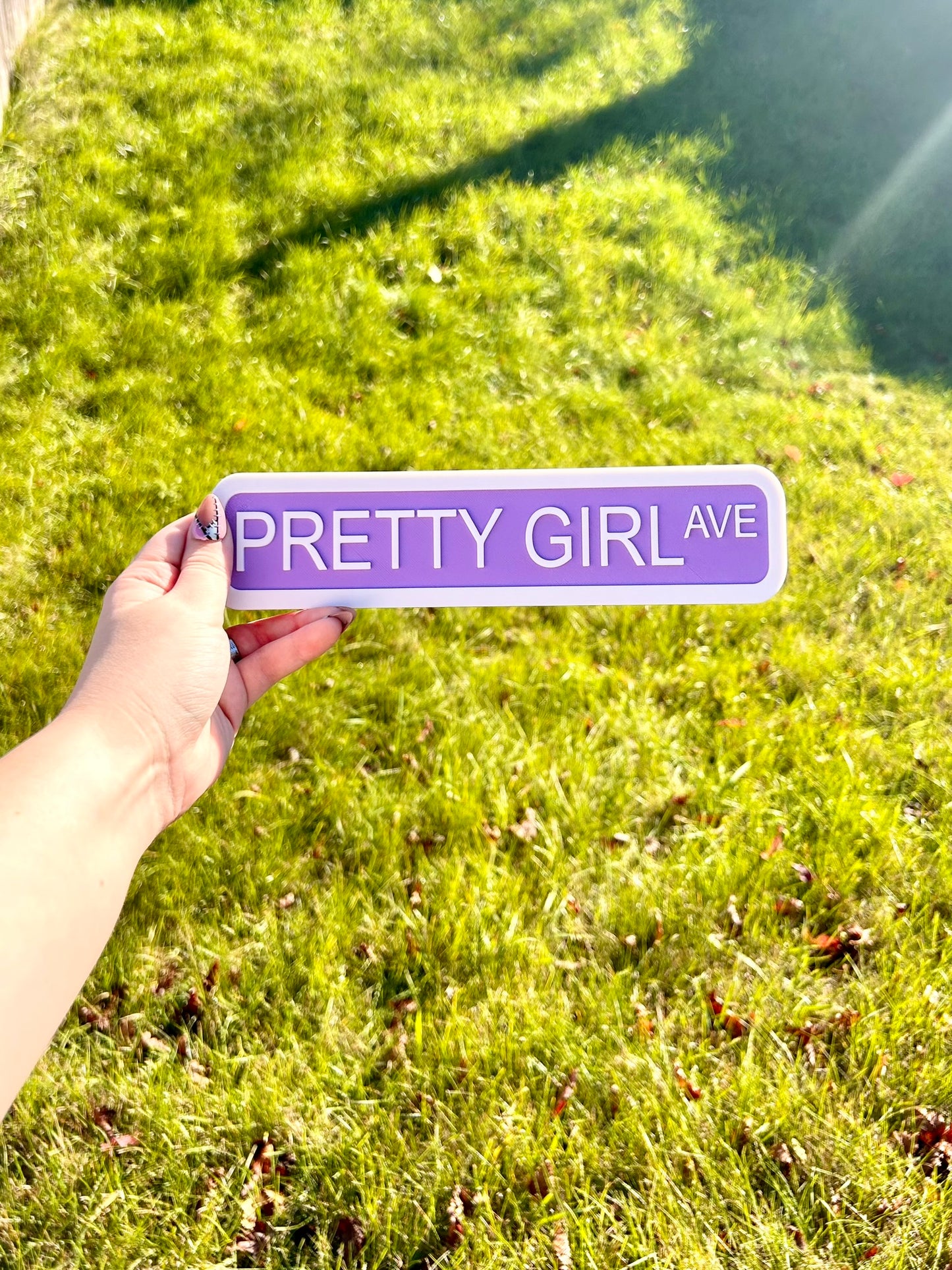 Pretty Girl Avenue Wall Sign | 3D Printed Collectable Hanging Art