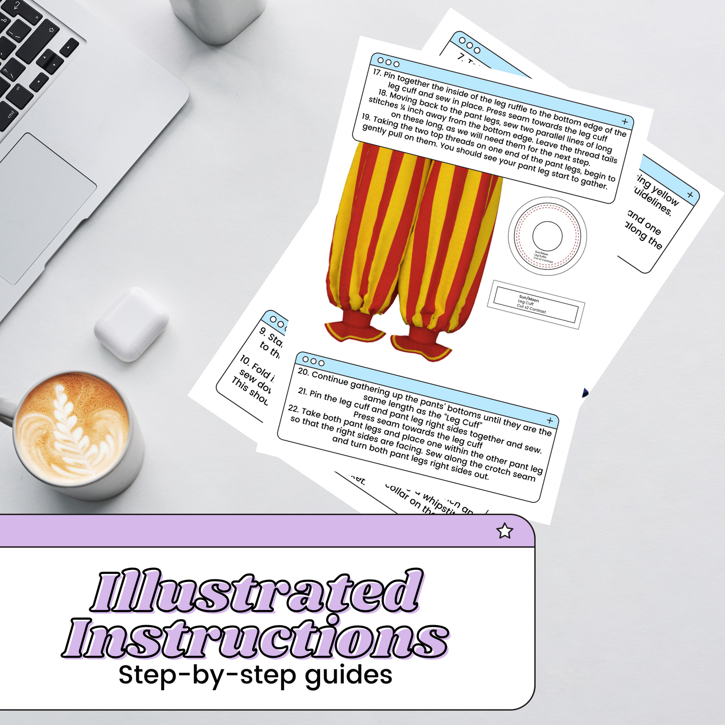 Sun and Moon PDF Cosplay Pattern | Five Nights at Freddy's Inspired Printable Costume Pattern