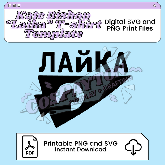 Kate Bishop Laika T-Shirt Printable Cosplay Template Inspired by Hawkeye | PNG SVG Available