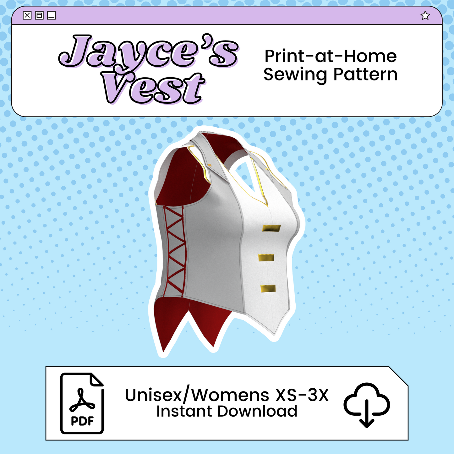 Jayce Vest PDF Cosplay Pattern | Arcane Inspired Printable Costume Pattern