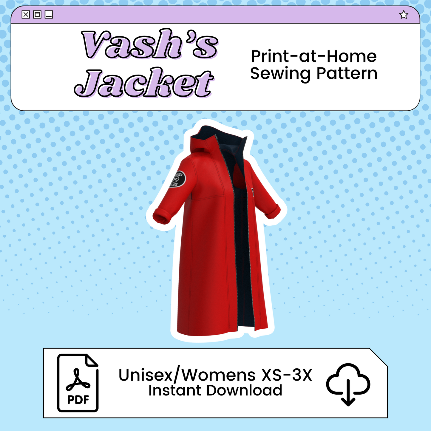 Vash Jacket PDF Cosplay Pattern | Trigun Stampede Inspired Printable Costume