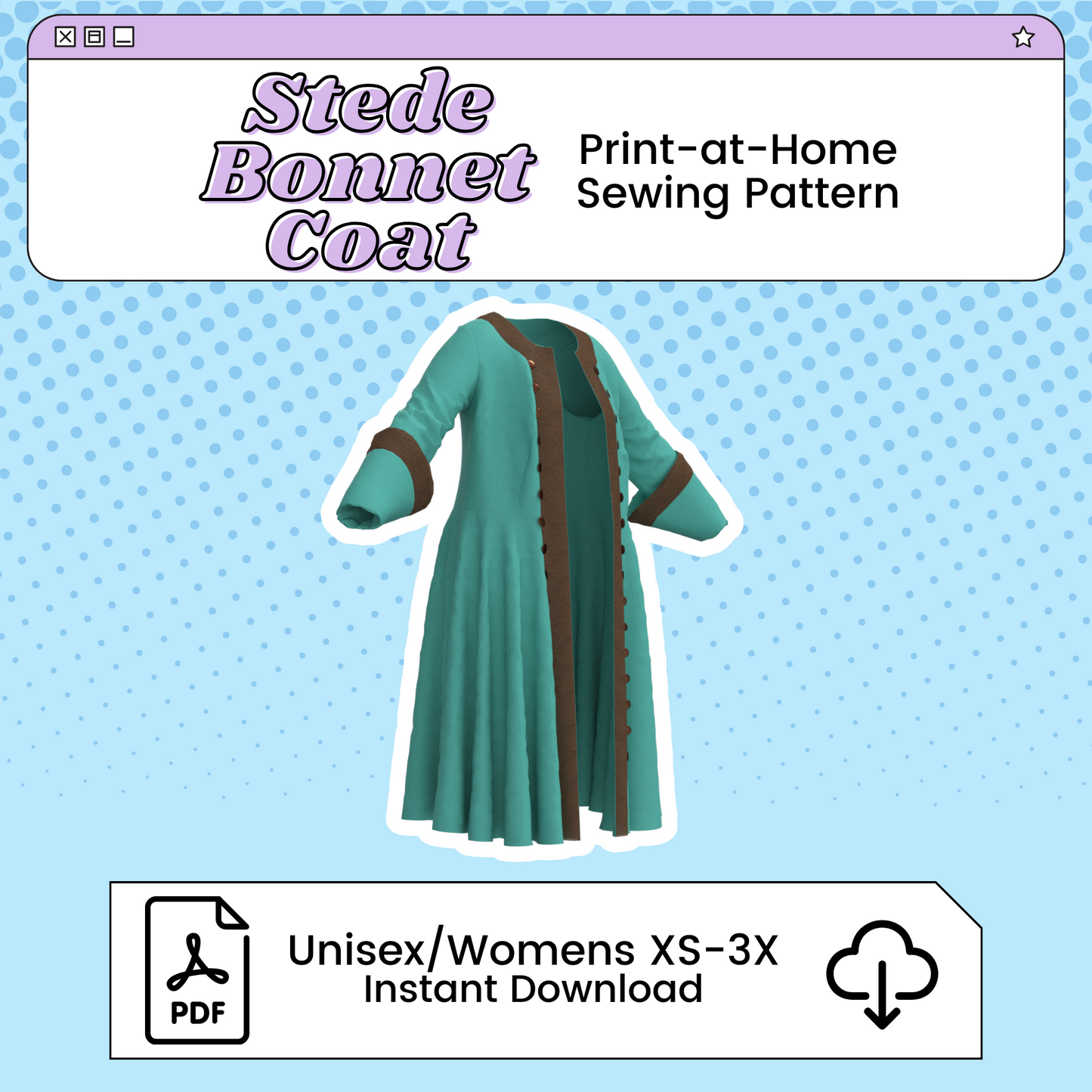Stede Bonnet Jacket Cosplay Pattern | Our Flag Means Death Inspired Printable Costume Pattern