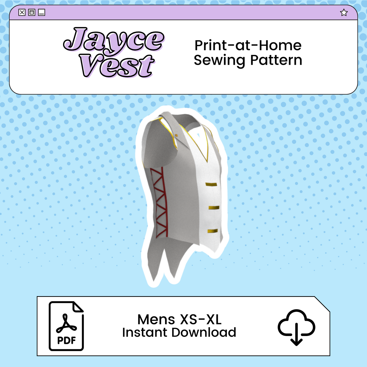Jayce Vest PDF Cosplay Pattern Bundle | Arcane Inspired Printable Costume Pattern