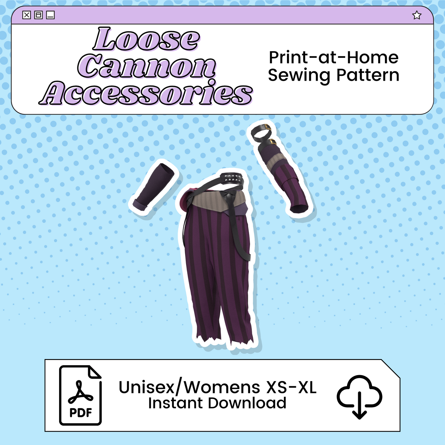 Jinx/Loose Cannon Accessories PDF Cosplay Pattern | Arcane Inspired Printable Costume Pattern
