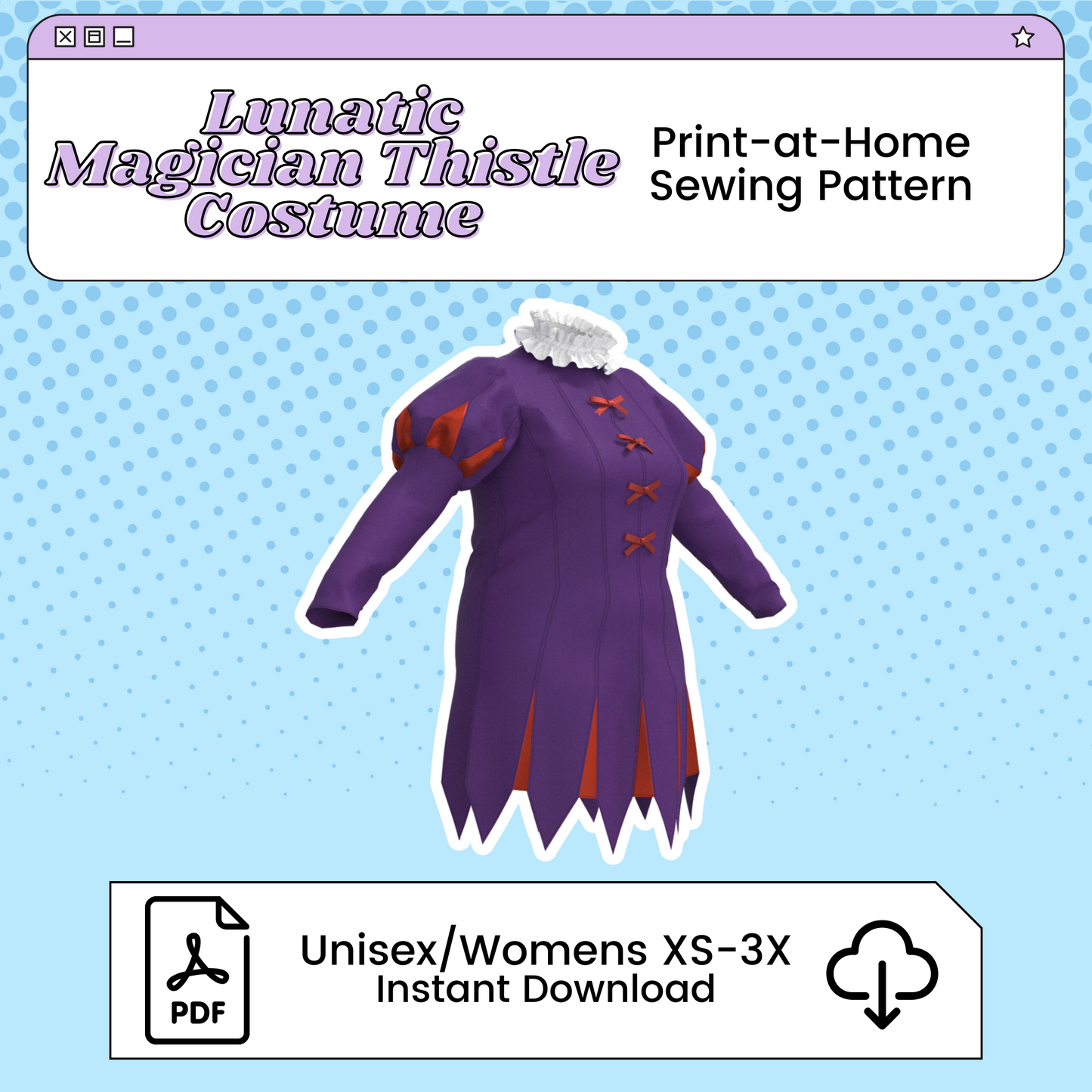 Thistle Lunatic Magician PDF Cosplay Pattern | Delicious in Dungeon/Dungeon Meshi Inspired Printable Costume Pattern