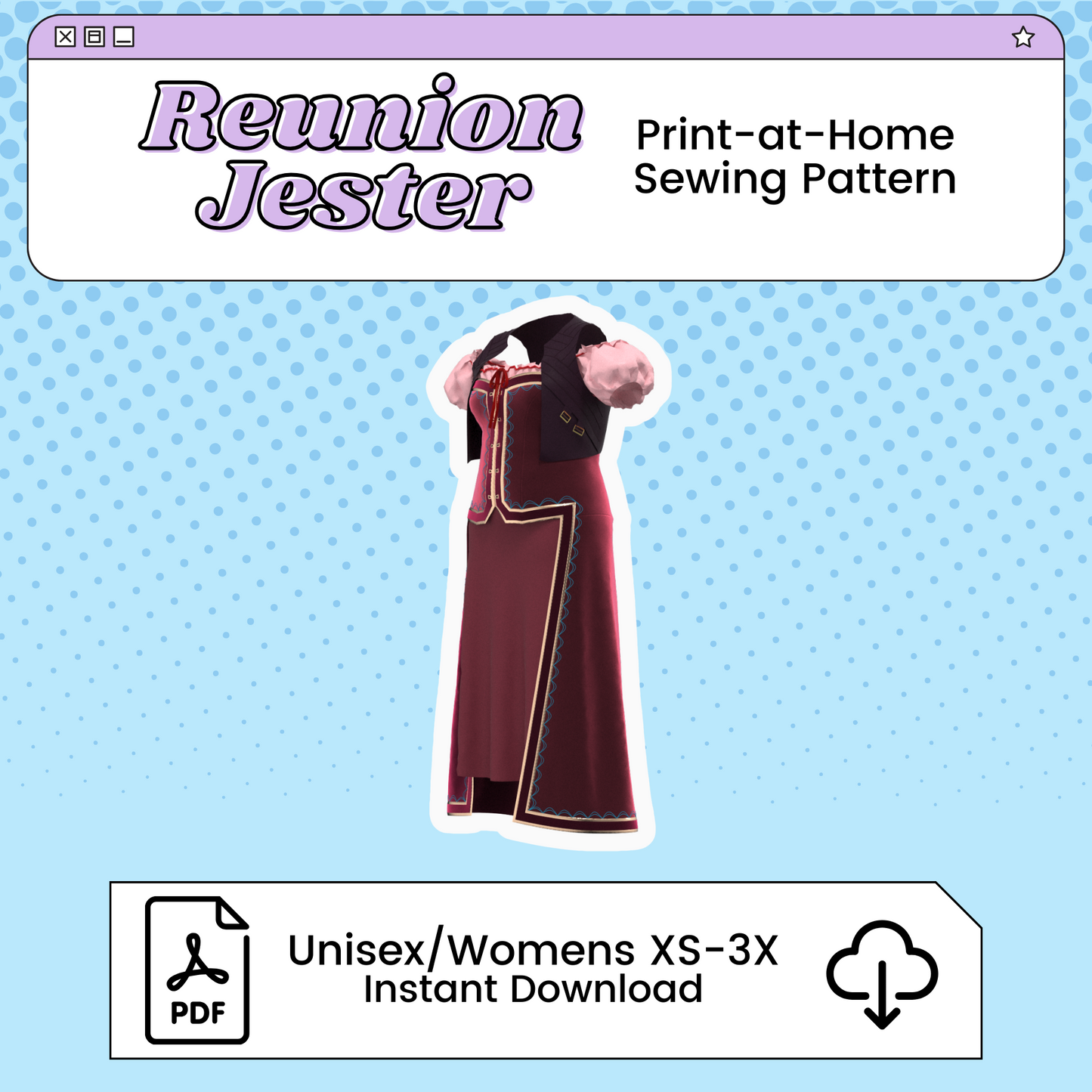 Reunion/Pirate Jester Lavorre Cosplay Pattern | Critical Role Inspired Printable Costume