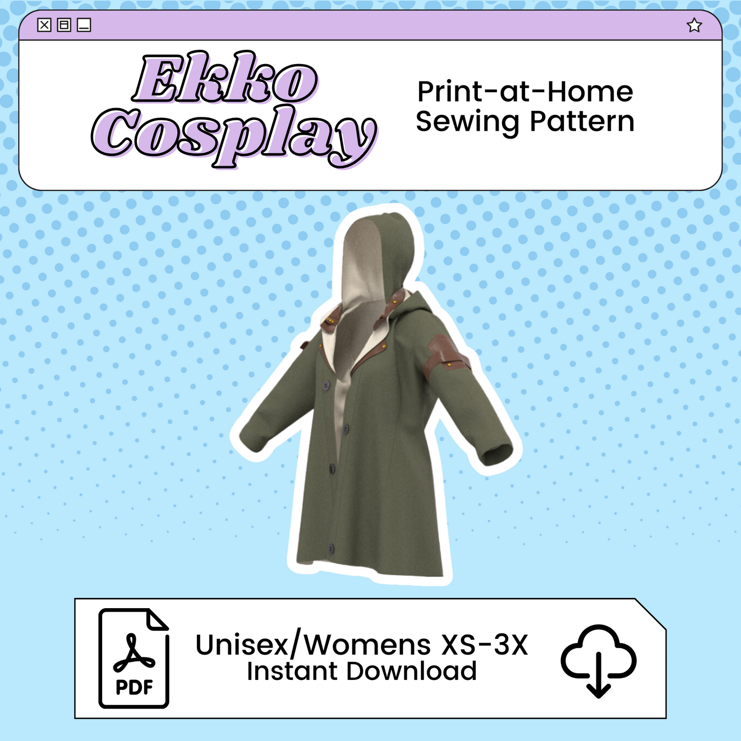 Ekko PDF Cosplay Pattern Bundle | Arcane Inspired Printable