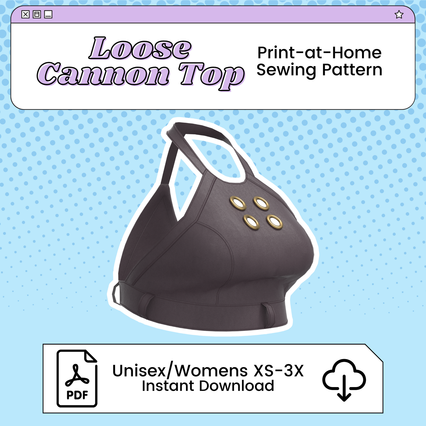 Jinx/Loose Cannon Halter Top PDF Cosplay Pattern | Arcane Inspired Printable Costume Pattern
