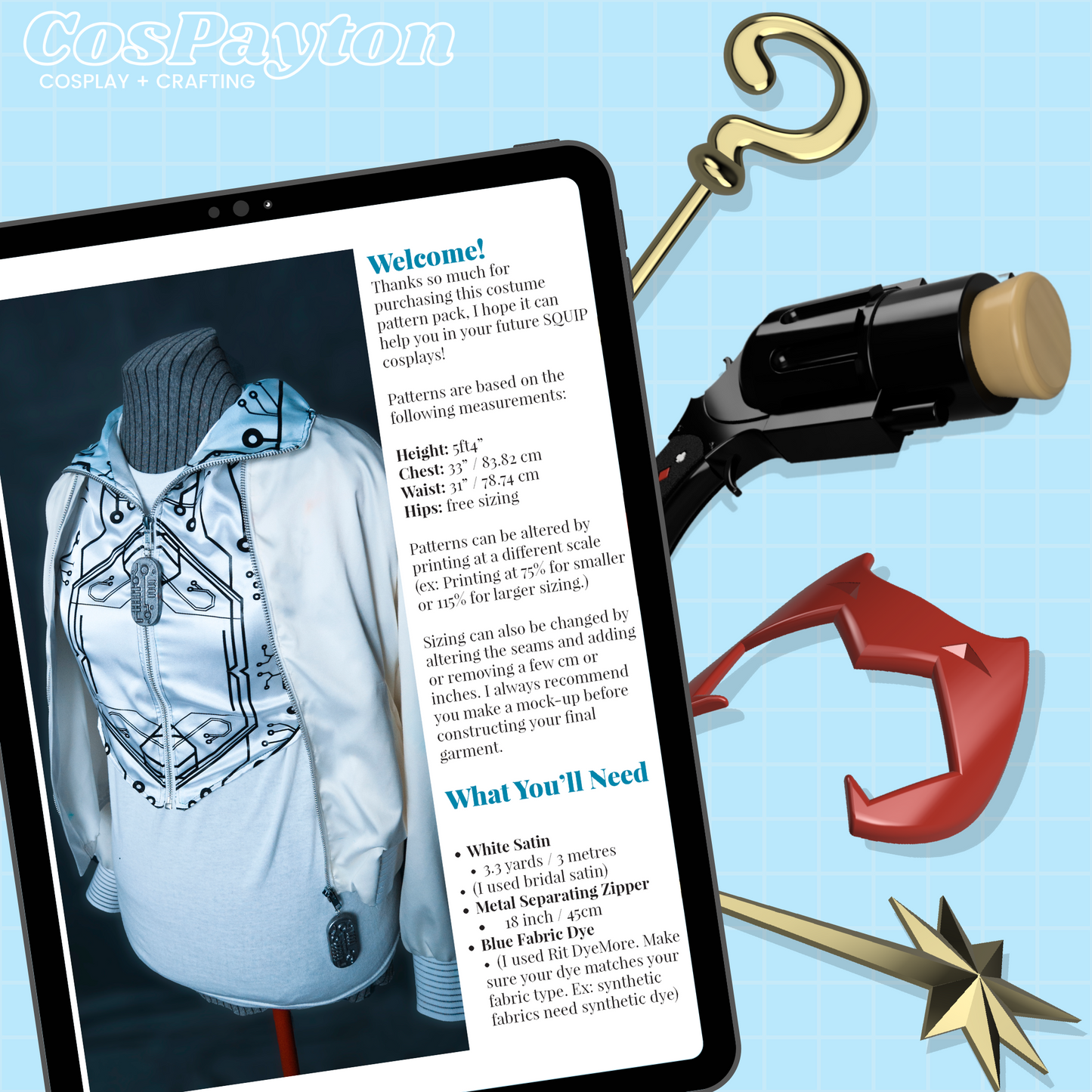 Cece's Mushroom Pattern Printable Cosplay Template | Instant Download Digital Cut Files for Cosplay