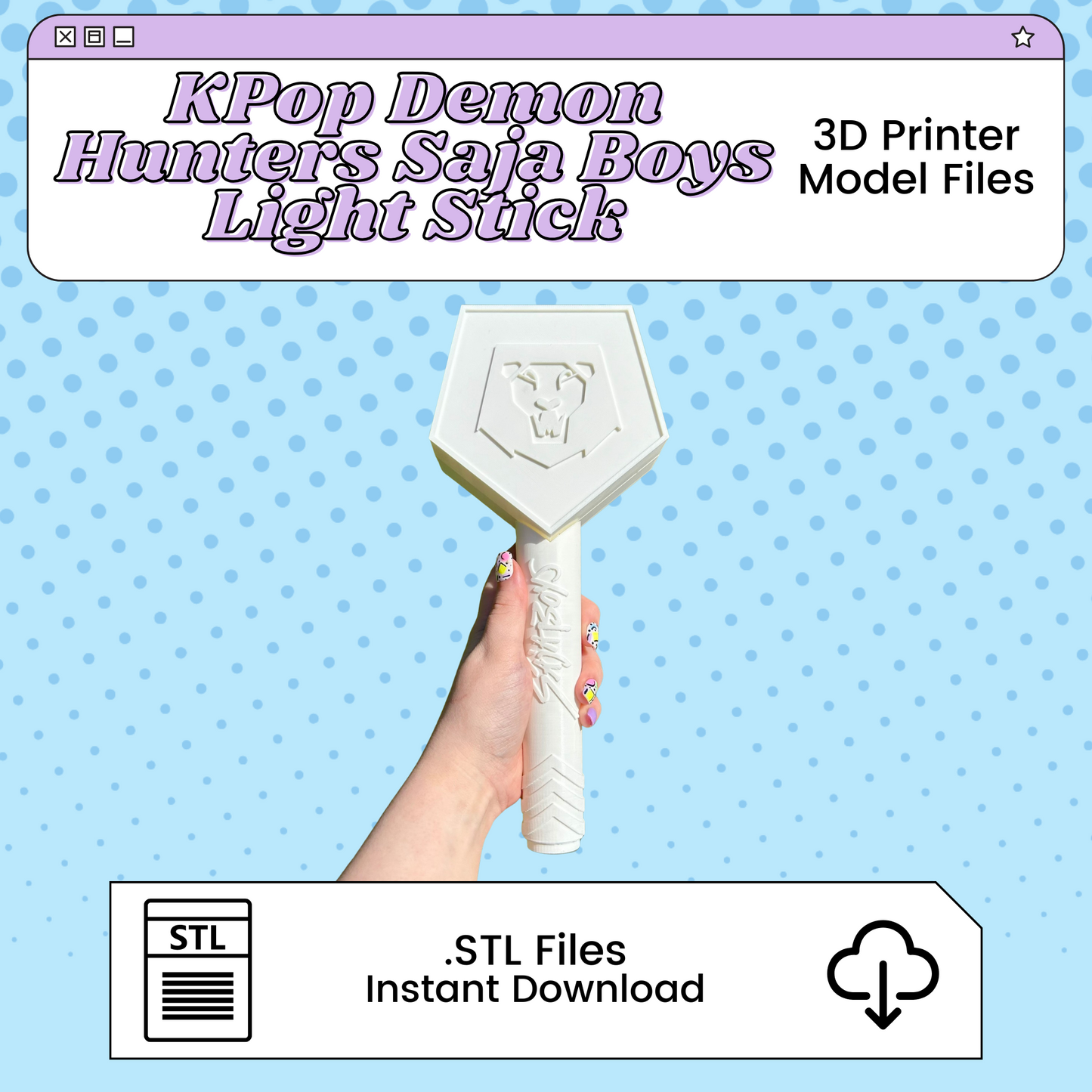 Saja Boys Light Stick 3D Print File Inspired by KPop Demon Hunters | STL for Cosplay