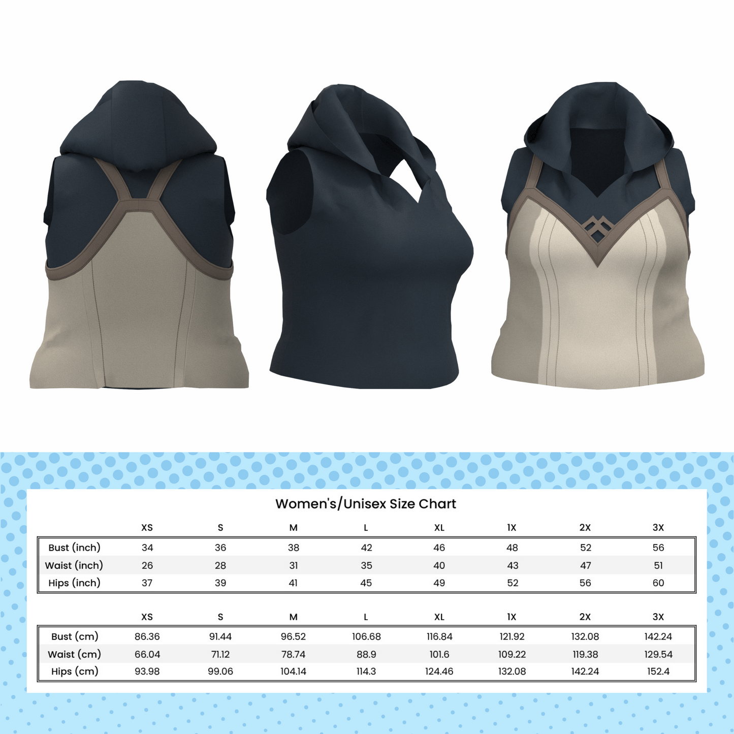 Vi Shirts Undershirt Hoodie and Tank Top PDF Cosplay Pattern | Arcane Inspired Printable Costume Pattern