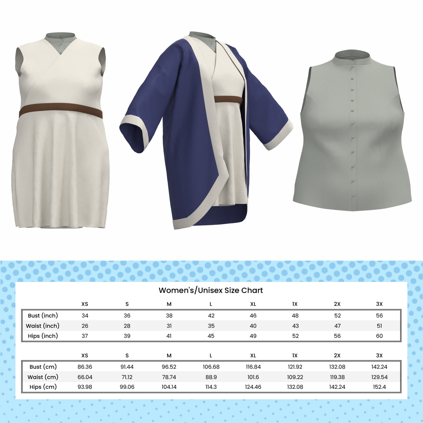 Falin Touden Jacket, Undershirt, and Tunic PDF Cosplay Pattern | Delicious in Dungeon/Dungeon Meshi Inspired Printable Costume Pattern