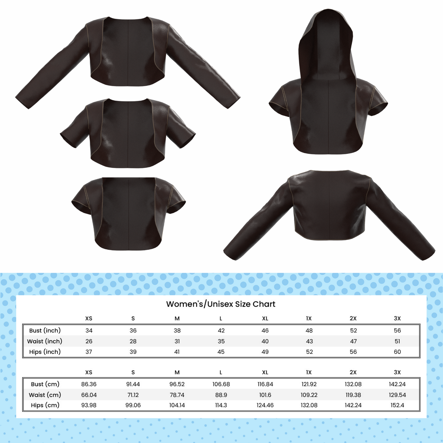 Customizable Bolero PDF Cosplay Pattern | Adjustable Sleeves and Hood
