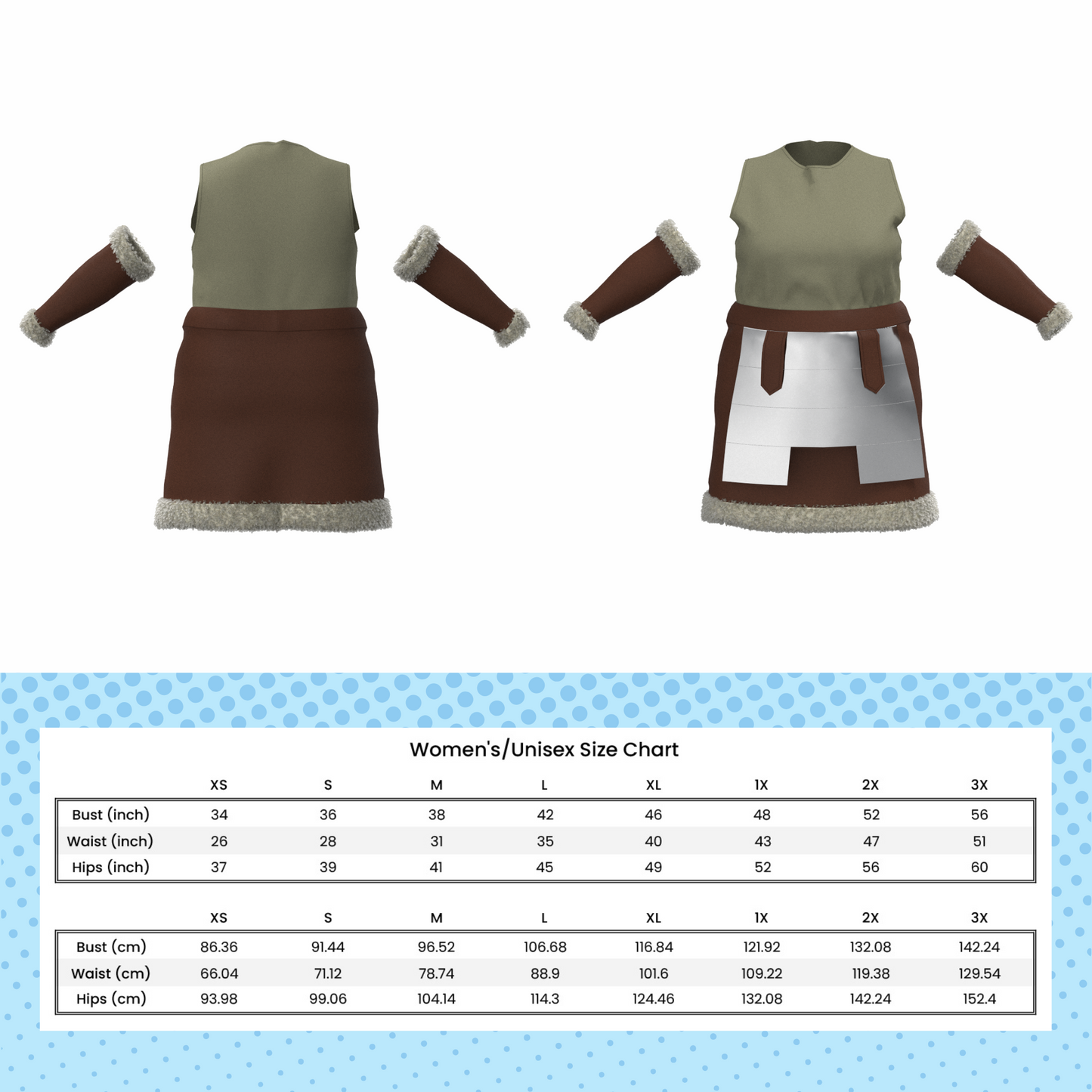 Senshi’s Tank Top, Skirt, and Bracers PDF Cosplay Pattern | Delicious in Dungeon/Dungeon Meshi Inspired Printable Costume Pattern
