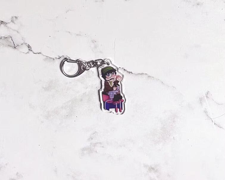 Buzzy and Figment Holographic Acrylic Charm Keychains | Cranium Command, Journey Into Imagination, and Epcot-Inspired Accessories