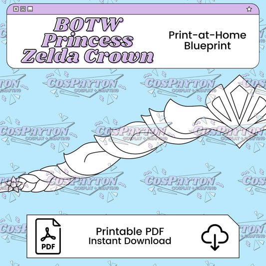 Princess Zelda's Royal Crown Cosplay Blueprint | BOTW Inspired Printable PDF