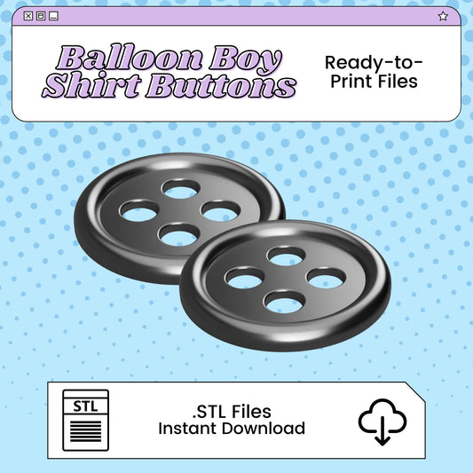 FREE Balloon Boy Shirt Buttons 3D Print File Inspired by Five Nights at Freddy's | STL for Cosplay