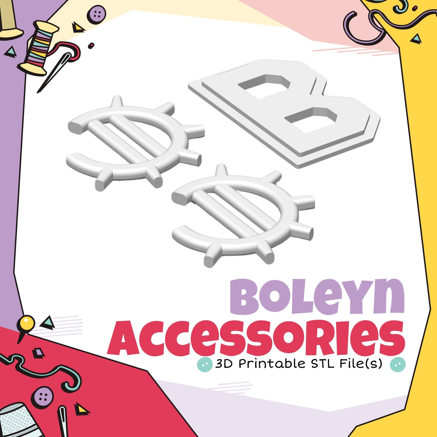 Anne Boleyn Choker and Earrings Cosplay 3D Print STL (Digital Download)