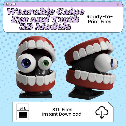 Wearable Caine Teeth 3D Print File Inspired by The Amazing Digital Circus | STL for Cosplay