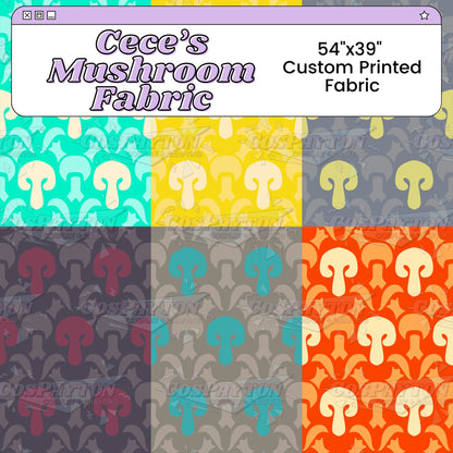 Cece's Mushroom Pattern Custom Printed Cosplay Fabric | Inspired by the Tearful Kingdom