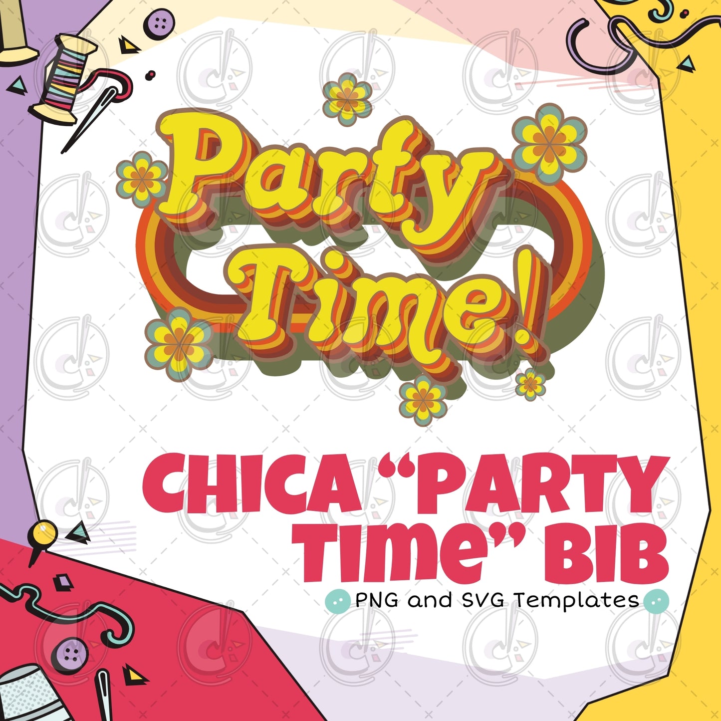 Chica "Party Time" Bib Cosplay Template (Digital Download)