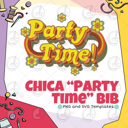 Chica "Party Time" Bib Cosplay Template (Digital Download)