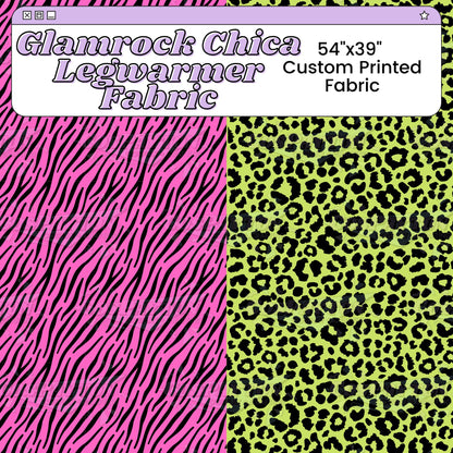 Glamrock Chica Legwarmers Custom Printed Cosplay Fabric | Inspired by Five Nights at Freddy's: Security Breach