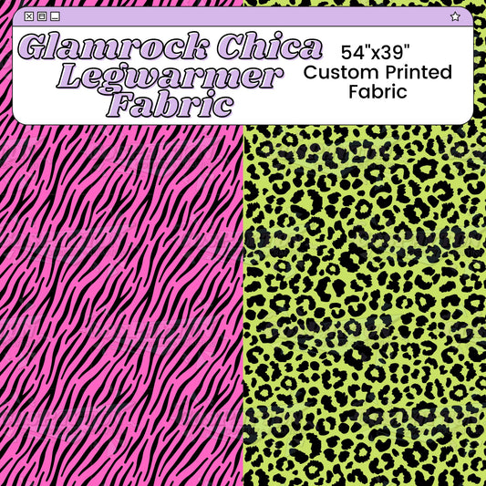 Glamrock Chica Legwarmers Custom Printed Cosplay Fabric | Inspired by Five Nights at Freddy's: Security Breach