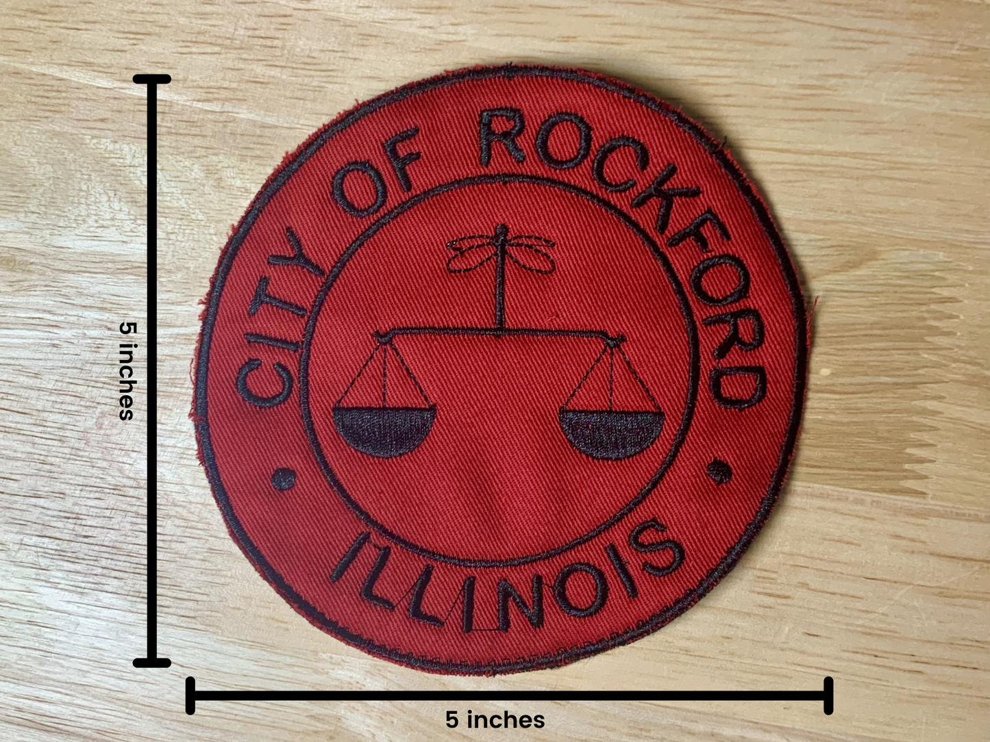 City of Rockford/Rockford Peaches Baseball Patch | Embroidered Iron on Applique