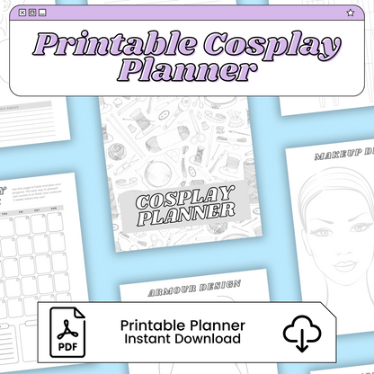 Cosplay Planner for Armour, Wigs, and Costumes | Printable PDF and PNG Planner