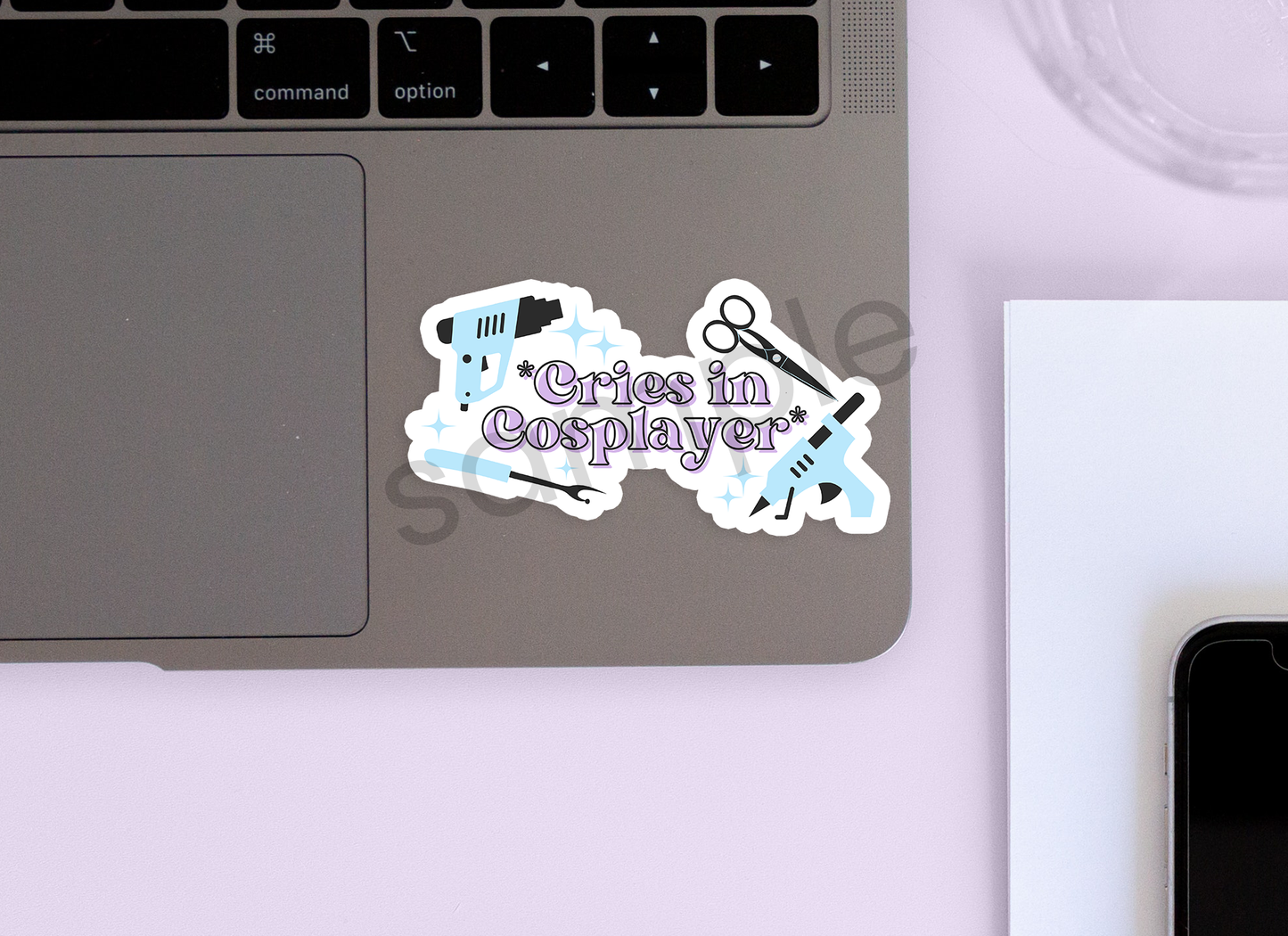 Cries in Cosplayer Waterproof Sticker for Cosplayers, Sewists, and Crafters