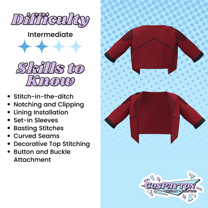 Vi Bundle Jacket, Hoodie, and Undershirt PDF Cosplay Pattern | Arcane Inspired Printable Costume Pattern